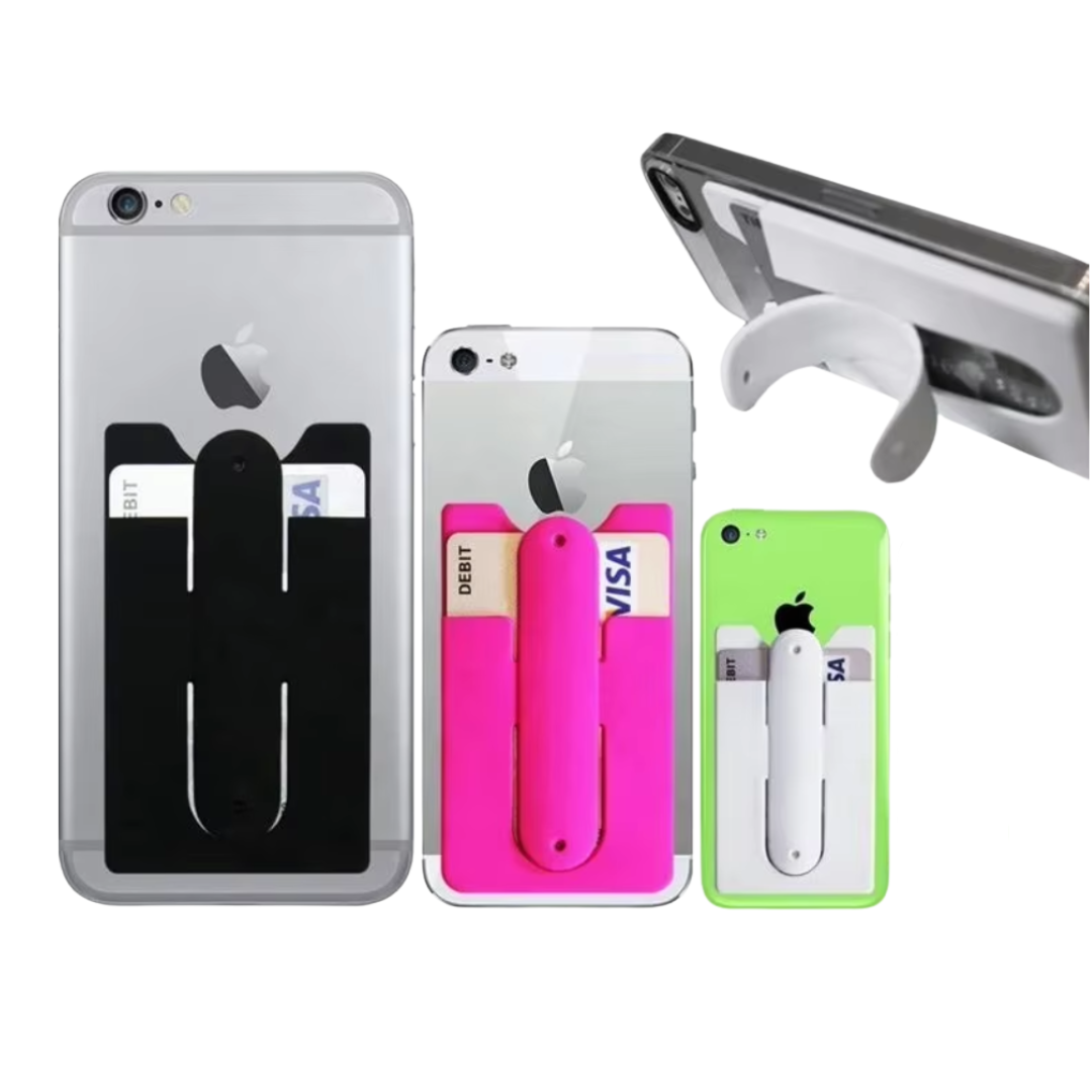 3-in-1 Phone Wallet Stand with Cable Clip